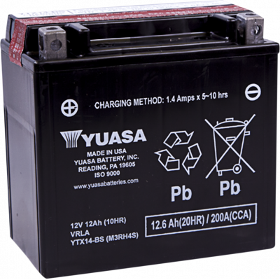 Baterías sin mantenimiento AGM YUASA YTX14-BS(CP)