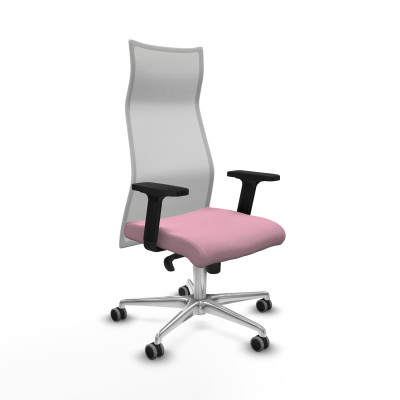 Albacete malla sincro malla blanca bali rosa brazos 2D base aluminio ruedas 65mm engomadas