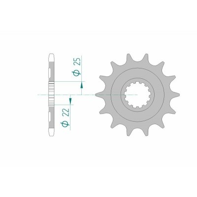 Piñón AFAM acero autolimpiable 27502 - Paso 520 27502+14