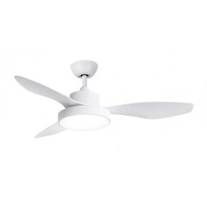 Ventilador de techo SPC 6498B CONFORTO, 120 cm, motor DC 42W LITE 2, luz regulable, giro doble sentido verano e invierno, silencioso 43dB, mando a distancia, App, luz 24W, blanco mate