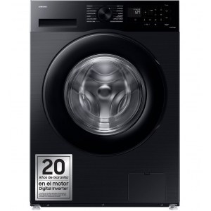 Lavadora Samsung WW80CGC04DABEC, 8Kg, 1400rpm, Clase A, 47 kWh por 100 ciclos, 72dB centrifugado, Ecobubble, Wifi, Vapor, SmartThings AI Energy Mode, Inverter, color inox negro