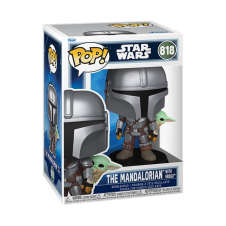 Funko pop star wars the mandalorian con grogu a la espalda