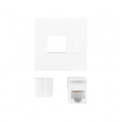 Conector keystone lanberg rj45 cat.6a utp pared 45 x 45 blanco