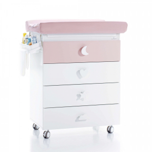 Mueble bañera-cómoda con ruedas (2en1) BUBBLE Flamingo · Alondra