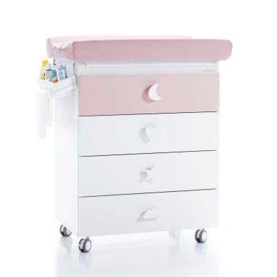 Mueble bañera-cómoda con ruedas (2en1) BUBBLE Flamingo · Alondra