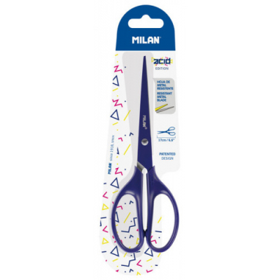 BLÍSTER TIJERAS DE OFICINA ACID AZUL 17 CM NUEVO MILAN BWM10425B