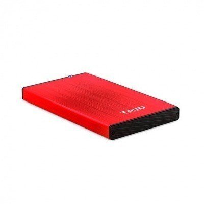 CAJA EXTERNA 2.5 USB3.2 SATA TOOQ ALUMINIO ROJO