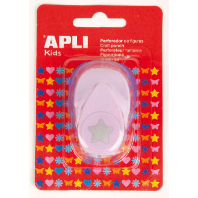 Apli Perforadora de Papel en Forma de Estrella - Figura de 16mm - Alta Calidad para Papel, Carton y Cartulina - Deposito de Restos de Papel - Doble Uso para Decoracion - Ideal para Manualidades y Deco