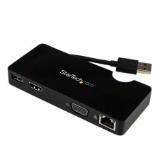 StarTech.com Replicador de Puertos USB 3.1 de Viajes con HDMI o VGA - Docking Station para Portatil - Negro - USB3SMDOCKHV