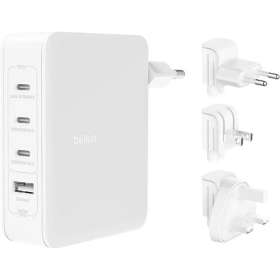 Cargador de pared belkin wch014btwh 140w 3x usb tipo c 1x usb tipo a