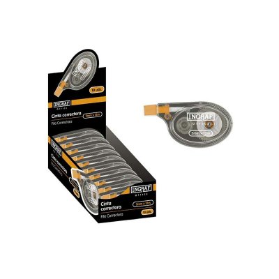 Ingraf Cinta Correctora en Seco de Alta Calidad 5mmx12m - Aplicacion Lateral - Corrige Rapidamente - Escriba al Instante - No Mancha - Sin Huella en Fotocopias