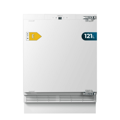 Cecotec Bolero CoolMarket TT BI 121 E Mini Frigorifico Integrable - Capacidad 121L - Silencioso 39dB - Luz LED - Temperatura Regulable de 2 a 8ºC - Cajon Congelador - Color Blanco