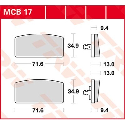 Pastillas de freno metal sinterizado SV TRW MCB17