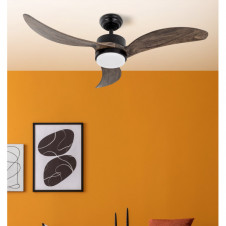 Ventilador Dc Bembezar 24w Negro 3aspas Roble 107d 2424 Lm 3000-4000-6500k Remoto+regulador Intensidad+temporizador+memoria