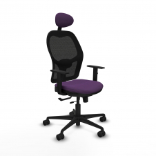 Piqueras y Crespo Jorquera traslack malla negra bali morado brazos 1D base nailon cabecero fijo ruedas 65mm nailon