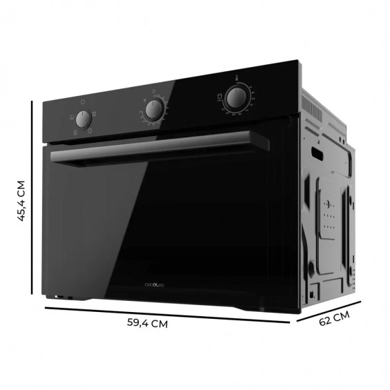 Horno compacto convencional Cecotec Bolero Hexa C134500 Glass Black A, 56 litros, 4 funciones, Steam Assist, Steam EasyClean, clase A, negro - imagen 5