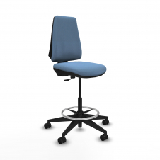 Piqueras y Crespo Taburete Elche CP bali azul cielo base piramidal ruedas 65mm nailon