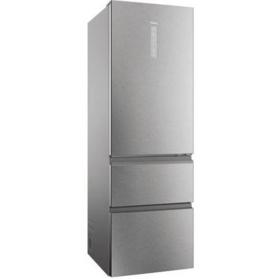Frigorífico combi Haier HTW5618DNMG, 185 x 59.5 x 66.7 cm, No Frost, clase D, 217 kWh/año, 35 dB, 360 litros, My Zone, Humidity Zone, WiFi, plata