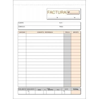 TALONARIO FACTURAS 4º NATU DUPLI LOAN