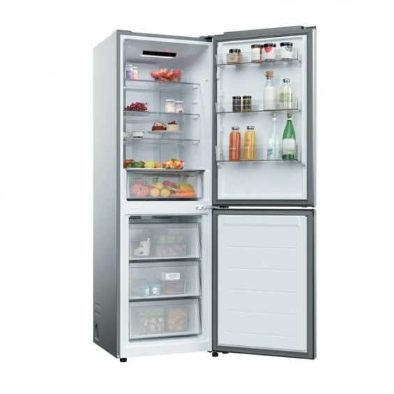 Frigorífico combi Candy CNCQ2T6S18CX, 185 x 59,5 x 59,9 cm, No Frost, clase C, 159 kWh/año, 35 dB, 315 litros, inox - imagen 4