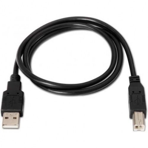 Cable USB 2.0 Impresora Aisens A101-0005/ USB Macho - USB Macho/ 1m/ Negro