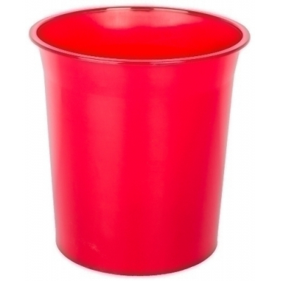 PAPELERA PLASTICO CERRADA TRASL.ROJA