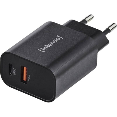Cargador de pared intenso w30ac 15w 1x usb tipo a 1x usb tipo c negro