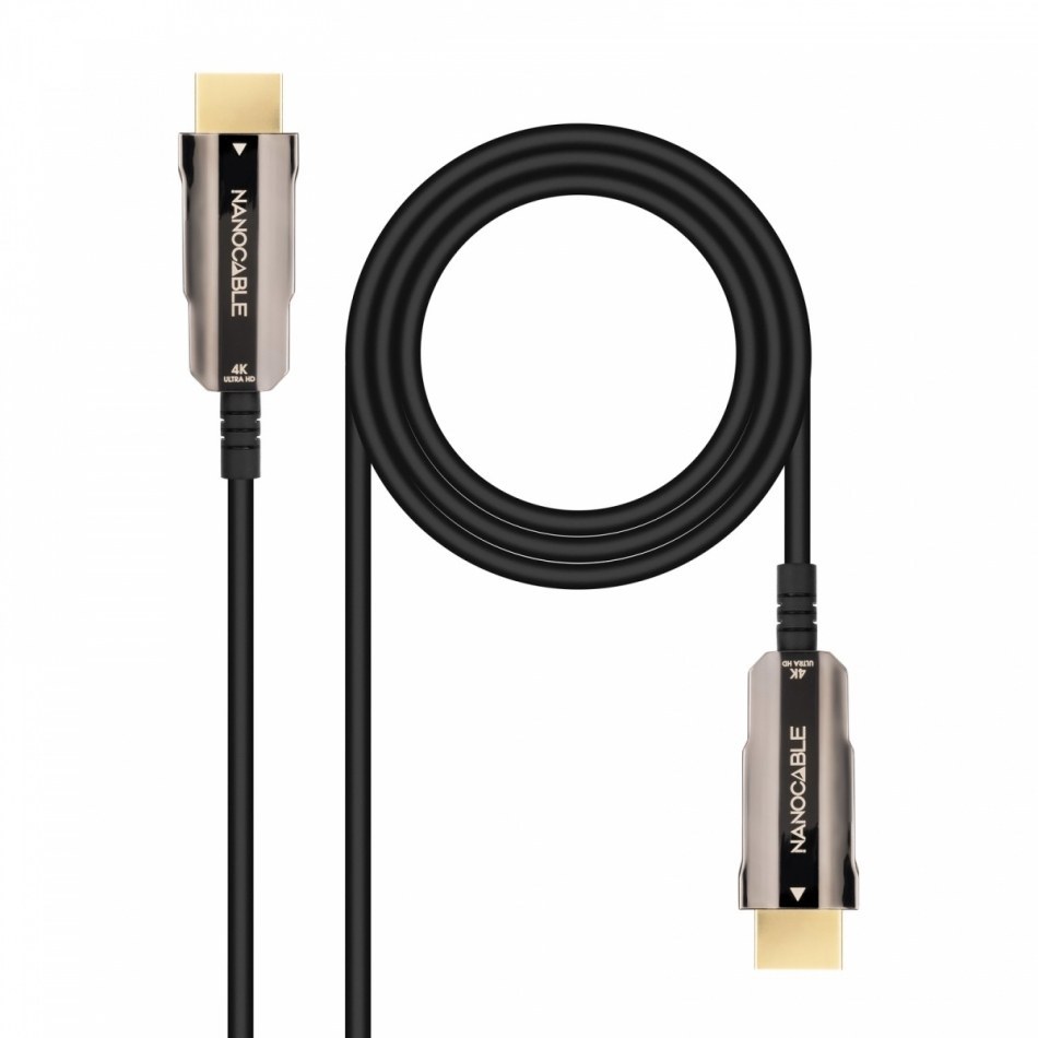 Nanocable - Cable HDMI V2.0 AOC 4K@60Hz 18Gbps A/M-A/M, Negro, 15 m