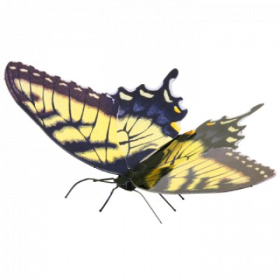 MAQUETA 3D METAL FASCINATIONS MARIPOSA TIGER SWALLOWTAIL MONTAJE SIN PEGAMENTO NI SOLDADURA