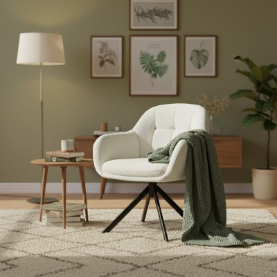 Silla Ain tela color blanco