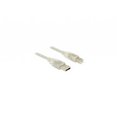 DeLOCK 83895 cable USB 3 m USB 2.0 USB A USB B Transparente