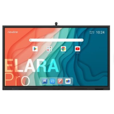 NEWLINE MONITOR INTERNATIVO ELARA PRO (TT-7523QCA+) 75, ANDROID 13, GOOGLE EDLA, CAMARA 4K, 8 MIC, MULTI USUARIO, 2X20W+SUB15W, WIFI 6 + BL, NFC, USB-C 100W, USB-C OUT, 16GB Y 320GB, 40 PT, NEWLINE A