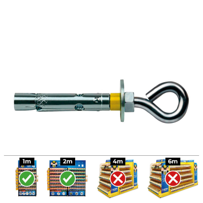 Anclaje dynabolt aro ø8 x45mm zincado (caja 25 unid)