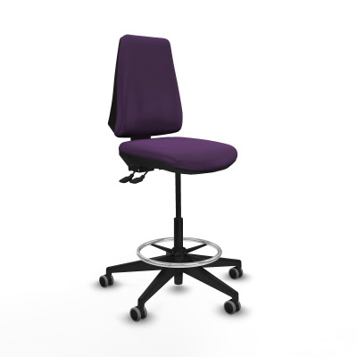 Taburete Elche AS bali morado base piramidal ruedas 65mm engomadas