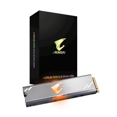 Disco duro interno solido hd m2 ssd 256gb gigabyte aorus rgb nvme 2280 lectura 3100mb - s escritura 1050mb - s gp - asm2ne2256gttdr
