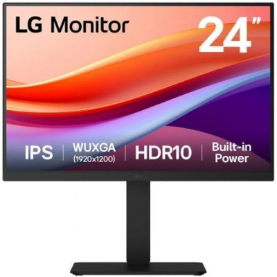 Monitor Profesional LG 24BA55W-B 24/ WUXGA/ Multimedia/ Regulable en altura/ Negro