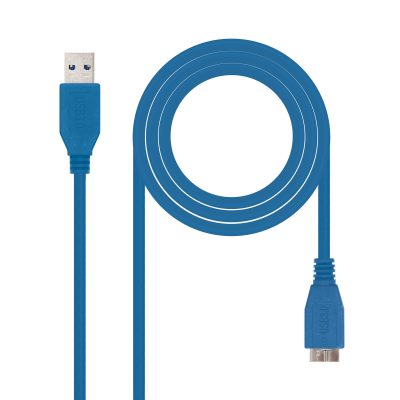 CABLE USB 3.0, TIPO A/M-MICRO B/M, AZUL, 1.0 M
