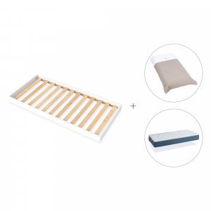 Cama Montessori 90x190 cm + colchón + textil Arena · Bianca Uno