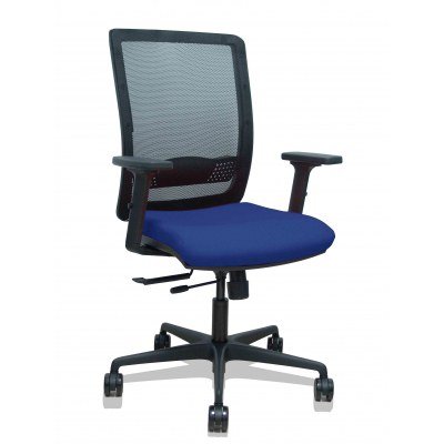 Silla Haches traslack malla negra asiento bali azul marino brazos 2D ruedas 65mm