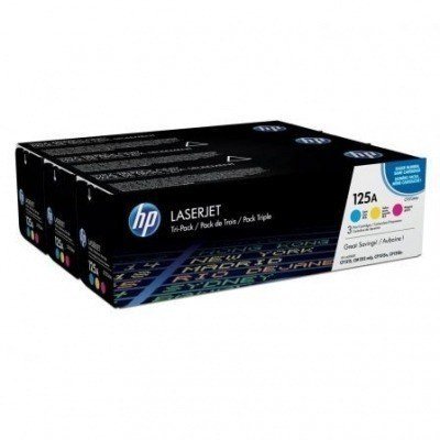 HP CB541A/CB542A/CB543A Pack de 3 Cartuchos de Toner Originales - 125A