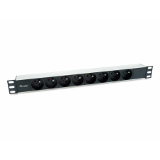 Equip 333313 Regleta unidad de distribucion de energia 8 salidas AC 1U negro plata