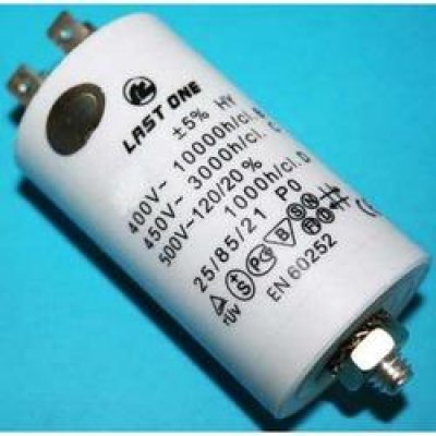 Condensador MOTOR 40uF 450Vac FASTON + M8 Medidas 45x97mm