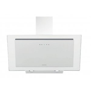 Campana decorativa de pared inclinada Infiniton CMPTRAL-BL94, perimetral, 90 cm, 720 m3/h, clase A+, 3 velocidades, 64dB, Touch Control, cristal blanco