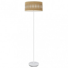 Pie Salon Piron 1xe27 Blanco/madera Clara 165x40x40 Cm