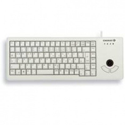 Teclado cherry xs trackball raton integrado compacto usb blanco