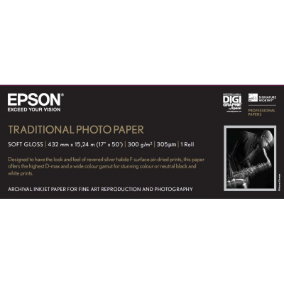 Epson GF papel Photo Traditional 17" x 15,2m - 300 g/m2