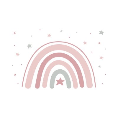 Mural de pared adhesivo de arcoíris en rosa (90 cm) · Arcobaleno MU090-042