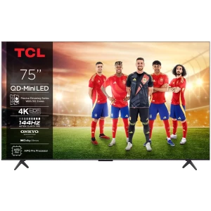 Televisor QD-Mini LED TCL 75C6K Pro, 75 pulgadas, 4K, 144 Hz, HDR10+, Google TV, negro