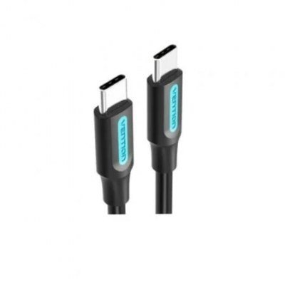 Cable USB 2.0 Tipo-C Vention COSBH/ USB Tipo-C Macho - USB Tipo-C Macho/ Hasta 60W/ 480Mbps/ 2m/ Negro