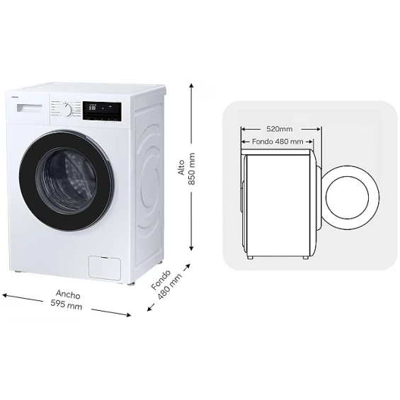 Lavadora Samsung WW80FG3M05AWEC, 8 kg, 1400 rpm, clase A, blanco - imagen 2